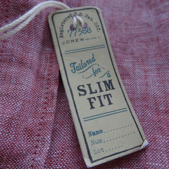 NWT J. Crew XL Slim Red 100% Linen L/S Button Down - Picture 6 of 8